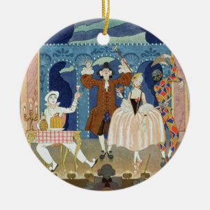 Adorno De Cerámica Pantomime la etapa, ilustracion para los 'Fetes