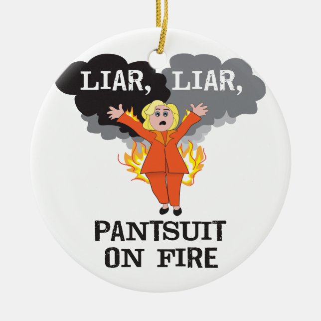 Adorno De Cerámica Pantsuit en el fuego (Frente)