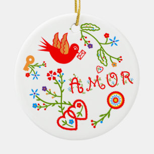 Adorno De Cerámica pañuelos de amor de San Valentín