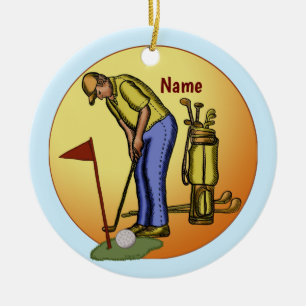 Adorno De Cerámica Papa Bandera de Golf Golf