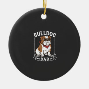 Adorno De Cerámica Papa Bulldog Perro Gafas de sol Bandana