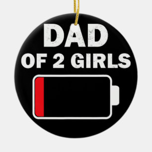 Adorno De Cerámica Papá de dos chicas de bajo regalo de batería para