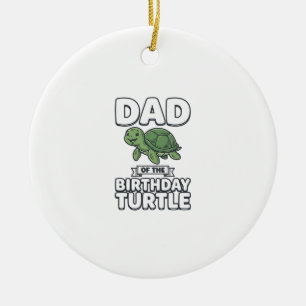 Adorno De Cerámica Papá de la tortuga de cumpleaños Diseño divertido
