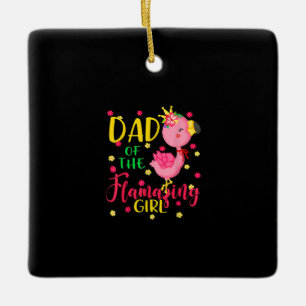 Adorno De Cerámica Papá Del Flamante Chica Cute Flamingo Dad Birthday