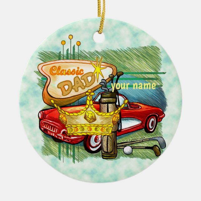 Adorno De Cerámica Papá del golf clásico (Frente)