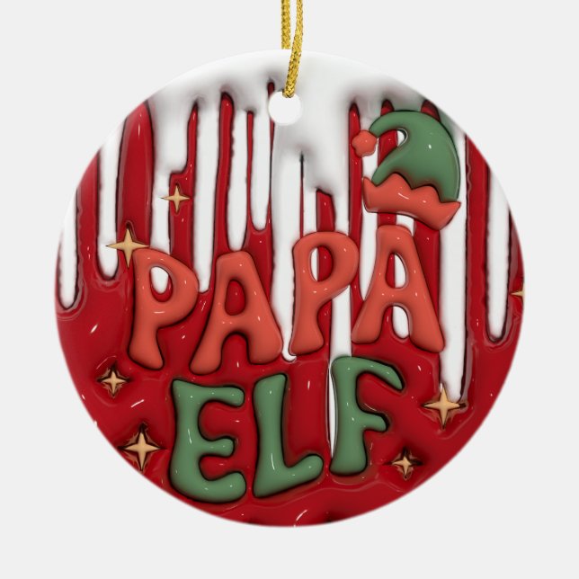 Adorno De Cerámica "Papa Elf Ornament" (Frente)