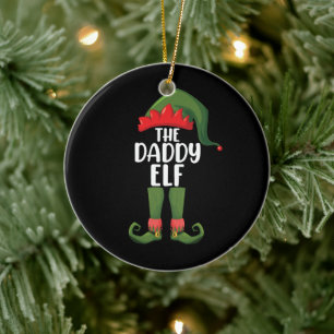 Adorno De Cerámica Papá Elfo Familia Grupo Coordinado Navidad Papá