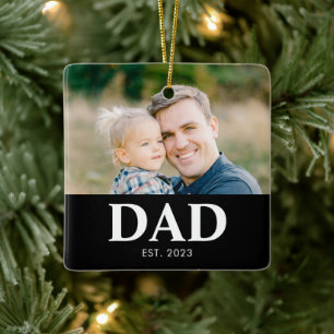 Adorno De Cerámica Papá Estableció Foto Padres Navidad
