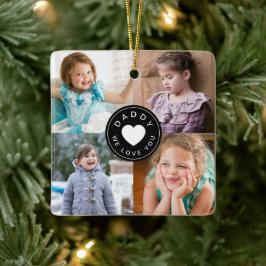 Adorno De Cerámica Papá moderno te queremos Collage de fotos