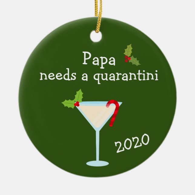 Adorno De Cerámica Papa necesita Navidades de Quarantini 2020 (Frente)