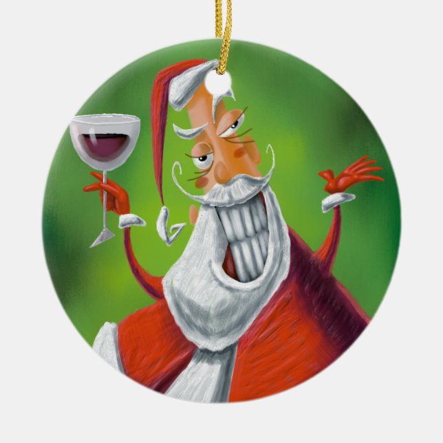 Adorno De Cerámica Papá Noel (Frente)