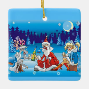 Adorno De Cerámica Papá Noel