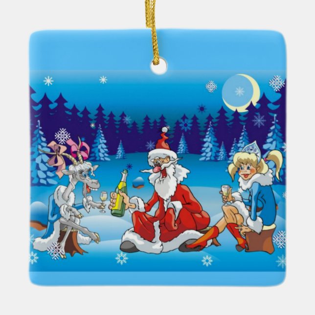 Adorno De Cerámica Papá Noel (Anverso)