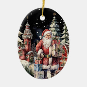 Adorno De Cerámica Papá Noel