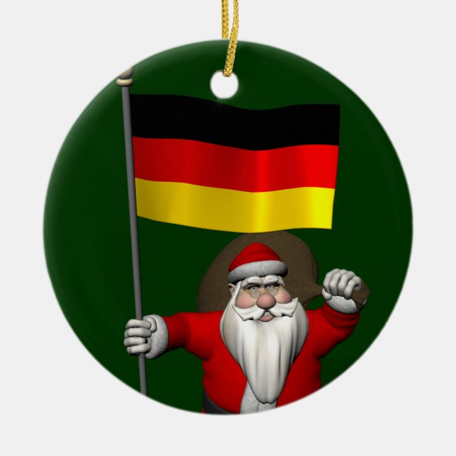 Adorno De Cerámica Papá Noel Adorable Con El Fin De Alemania (Frente)