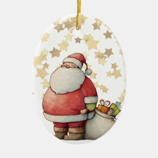 Adorno De Cerámica Papá Noel caprichoso y lindo con estrella