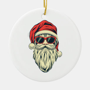 Adorno De Cerámica Papá Noel con gafas