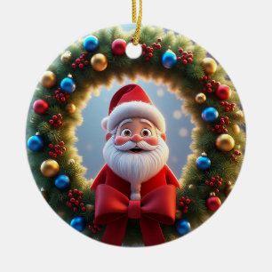 Adorno De Cerámica Papá Noel de dibujos animados festivos de Navidad