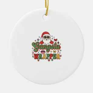 Adorno De Cerámica Papá Noel de Envoltura Gánster Navidad