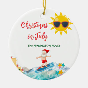 Adorno De Cerámica Papá Noel de Verano Playa Tropical Navidad en Juli
