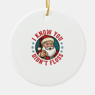 Adorno De Cerámica Papá Noel Divertido No Usó Hilo Dental Dentista de