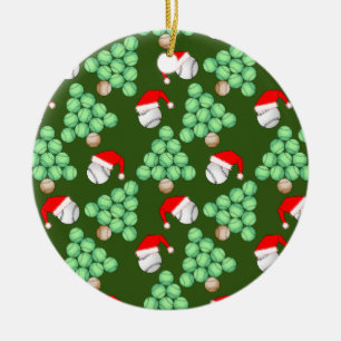 Adorno De Cerámica Papá Noel en el béisbol