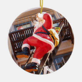Adorno De Cerámica Papá Noel en el escape de incendios
