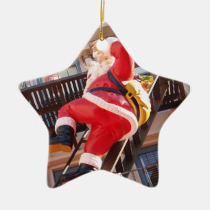 Adorno De Cerámica Papá Noel en la salida de incendios