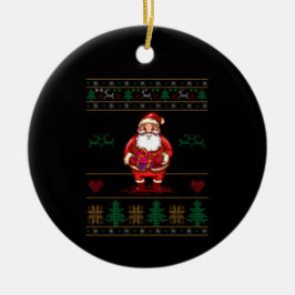 Adorno De Cerámica Papá Noel feo de Navidad
