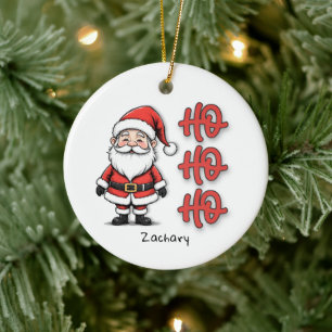 Adorno De Cerámica Papá Noel Festivo Personalizado Ho Ho Ho Navidad