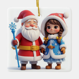 Adorno De Cerámica 🎅 Papá Noel Fiesta de Invierno Mágica ❄️