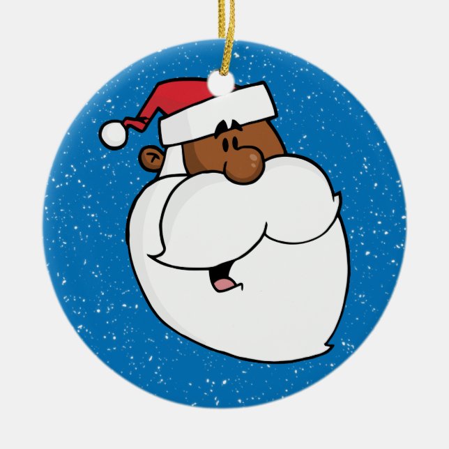 Adorno De Cerámica Papá Noel negro (Frente)