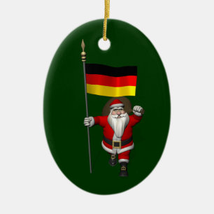 Adorno De Cerámica Papá Noel Patriótico Con El Fin De Alemania