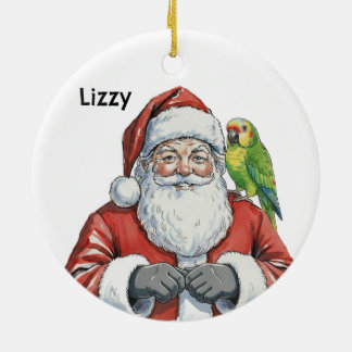 Adorno De Cerámica Papá Noel personalizado con loro de Amazon