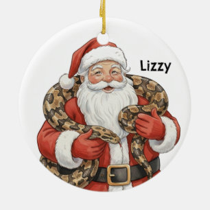 Adorno De Cerámica Papá Noel personalizado con serpiente pitón de Bir