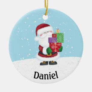 Adorno De Cerámica Papá Noel Personalizado Navideño Lindo