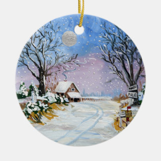 Adorno De Cerámica Papá Noel Polo Norte