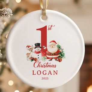 Adorno De Cerámica Papá Noel Primera Navidad