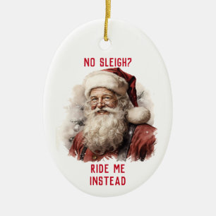 Adorno De Cerámica Papá Noel Sucio Sarcástico Divertido No Me Lleve E