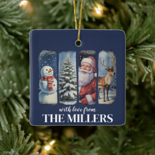 Adorno De Cerámica Papá Noel Vintage Navideño Personalizado Muñeco de