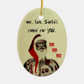 Adorno De Cerámica Papá Noel Zombie vendrá por ti