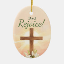 Papá Pascua Regocijo Cruz y Lirios Religioso