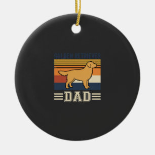Adorno De Cerámica Papá Retriever Dorado Perro Retro