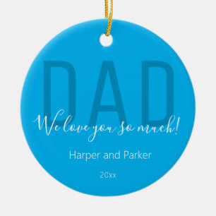 Adorno De Cerámica Papá te amamos el Día de los Padres del Año Blanco