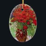 Adorno De Cerámica Papas rojas y maricones de Vincent van Gogh<br><div class="desc">Still Life: Red Poppies and Daisies de Vincent van Gogh es un bello post impresionismo vintage de la vida floral pintura. Un bonito ramo de flores rojas de amapola y flores blancas de margarita frescas del jardín en un florero decorativo. Sobre el artista: Vincent Willem van Gogh (1853-1890) fue uno...</div>