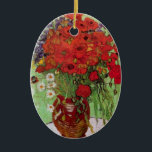 Adorno De Cerámica Papas rojas y maricones de Vincent van Gogh<br><div class="desc">Still Life: Red Poppies and Daisies de Vincent van Gogh es un bello post impresionismo vintage de la vida floral pintura. Un bonito ramo de flores rojas de amapola y flores blancas de margarita frescas del jardín en un florero decorativo. Sobre el artista: Vincent Willem van Gogh (1853-1890) fue uno...</div>