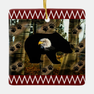 Adorno De Cerámica Papel de oso negro de águila de águila de águila p