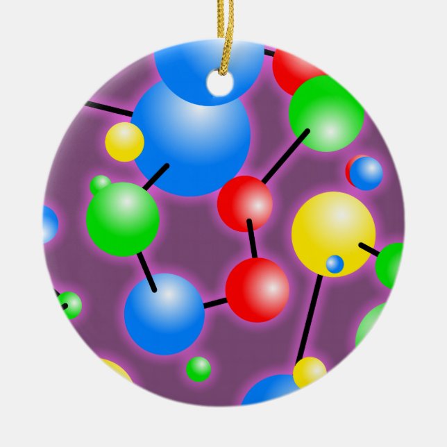 Adorno De Cerámica Papel pintado de la molécula (Frente)