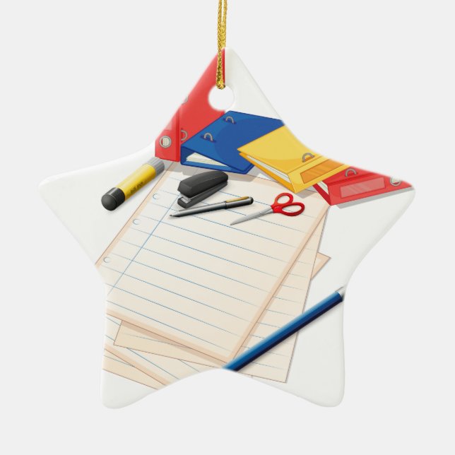 Adorno De Cerámica Papeles y otros materiales de oficina (Frente)