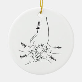 Adorno De Cerámica Papi personalizado o mamá con nombres de niños per